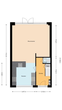 Floorplan - Johan de Wittstraat 58, 2411 TT Bodegraven